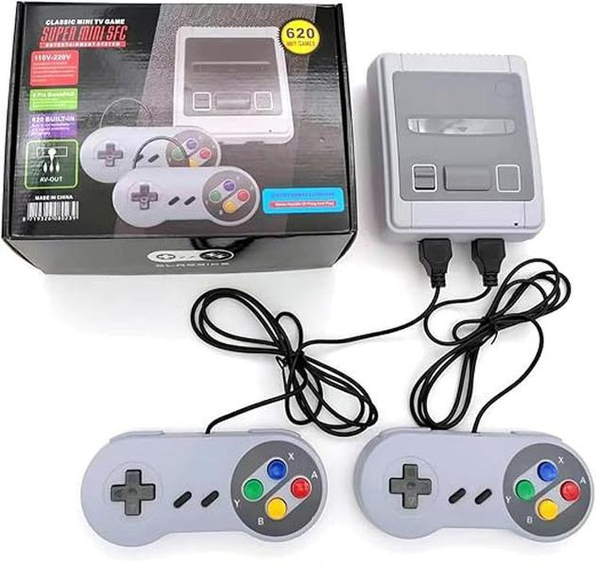 Retro Classic 620 Game Console, Retro Game Console, Classic, Retro, Adult Mini Game Console with 2 Controllers, TV AV Connector, Easter, Birthday Gift Gaming Set Gaming Items Game Stick